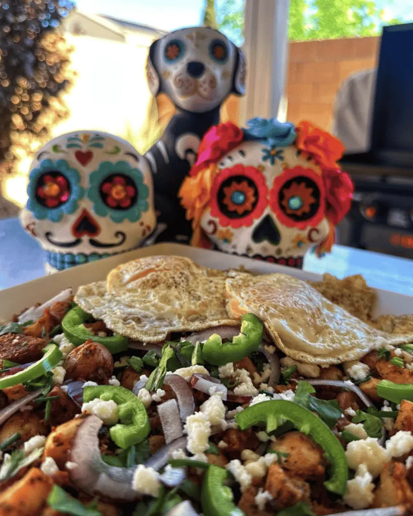 Day of the Dead with Papas Con Chile